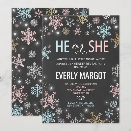 Wintergendergelijkheid Openbaar Baby shower Kaart (Voorkant / Achterkant)