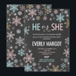 Wintergendergelijkheid Openbaar Baby shower Kaart<br><div class="desc">Winter Gender Reveal Baby shower Invitation Het Glitter-effect binnen dit ontwerp is een digitaal afbeelding gemaakt om eruit te zien als echte glitter. Hoge kwaliteit en nog steeds prachtig,  maar geen echte glitter zal worden gebruikt bij het maken van dit product. Alle design zijn © PIXEL PERFECTION PARTY LTD</div>