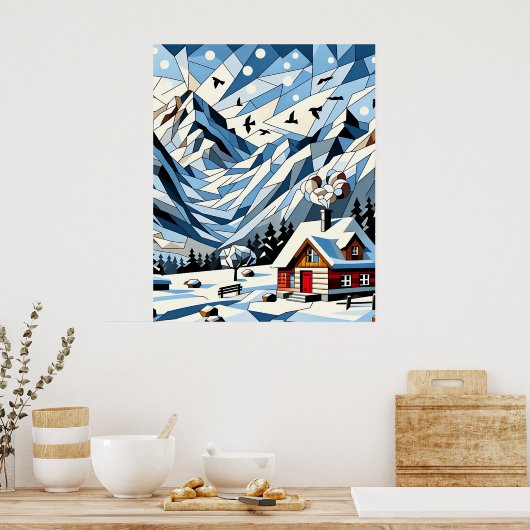 wintergeometrie poster (Keuken)