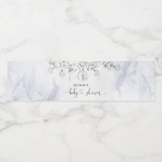 Wintergeslachtsneutrale eucalyptus waterfles etiket (Enkel label)