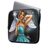 Wintergevleugelde Fee Laptop Sleeve (Voorkant Links)