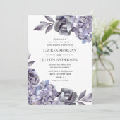 wintergevoelige hydrangea floral Wedding Kaart (Staand voorkant)