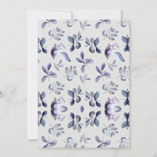 wintergevoelige hydrangea floral Wedding Kaart (Achterkant)