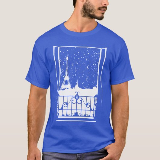 Wintergezicht in Parijs T-shirt (Voorkant)