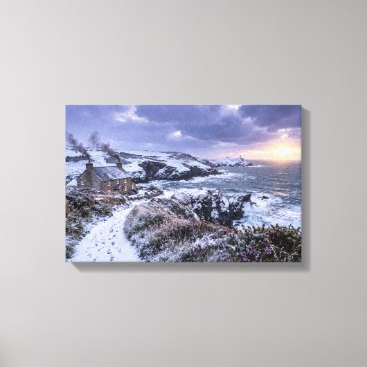 Winterglans op de Cornische kust Canvas Afdruk (Voorkant)