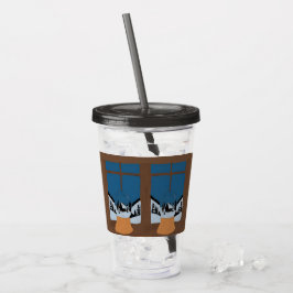Winterglas in acryl Sneeuwbol Drinkbeker