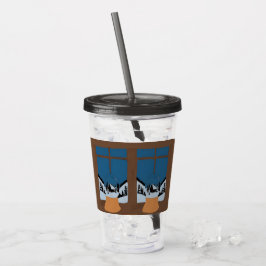 Winterglas met Acryl Sneeuwbal Drinkbeker