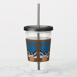 Winterglas met Acryl Sneeuwbal Drinkbeker