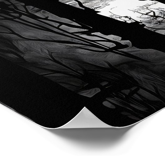 wintergloed – Lantaarn-verlichte dorp Poster (Hoek)