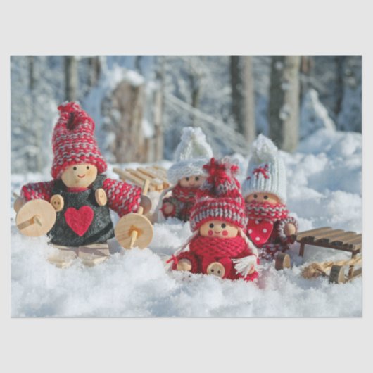 wintergnomesticketpapier tissuepapier (Voorkant)