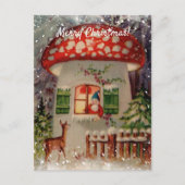 wintergnoom in paddenstoelenkerst briefkaart (Voorkant)