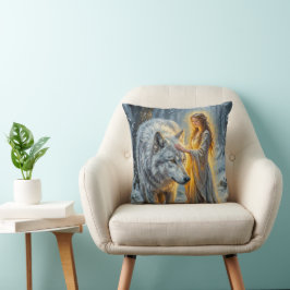 Wintergodin & Witte Wolf Kussen