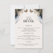 Wintergolven met Golden Wings Wedding Detail Kaart (Voorkant)