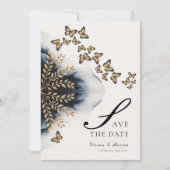 Wintergolven met gouden vleugels redden de datum kaart (Voorkant)