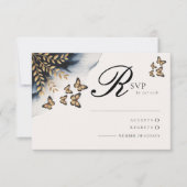 Wintergolven met gouden vleugels RSVP-kaarten RSVP Kaartje (Voorkant)
