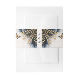 Wintergolven met gouden vleugels Trouwen Uitnodigingen Wikkel