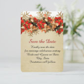 Wintergoud/Rode Ornamenten Sla de datum op Save The Date (Staand voorkant)