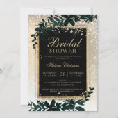 Wintergoud typografie bladsneeuw vrijgezellenfeest kaart (Voorkant)