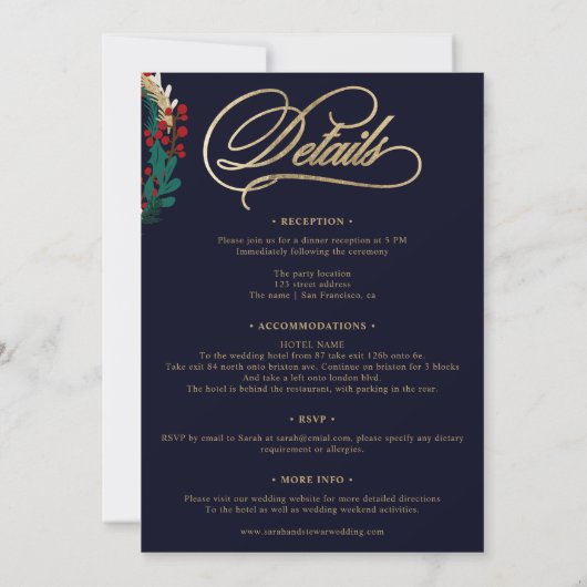 Wintergouden marineschijf, allemaal in één calligr kaart (Achterkant)