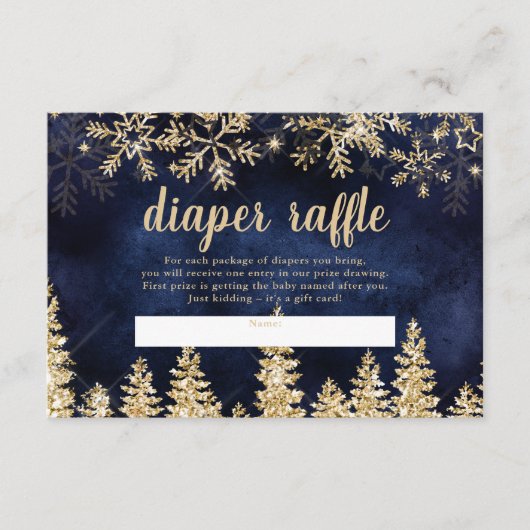 Wintergouden sneeuw voor de baby van het luiderwag informatiekaartje (Voorkant)