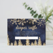 Wintergouden sneeuw voor de baby van het luiderwag informatiekaartje (Staand voorkant)