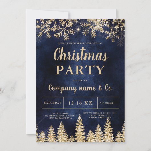 Wintergouden sneeuw voor de marine kerst kaart (Voorkant)