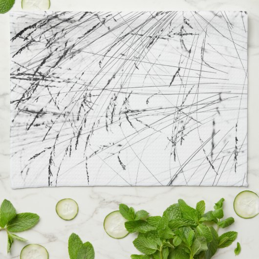 wintergras op sneeuw theedoek (Gevouwen)