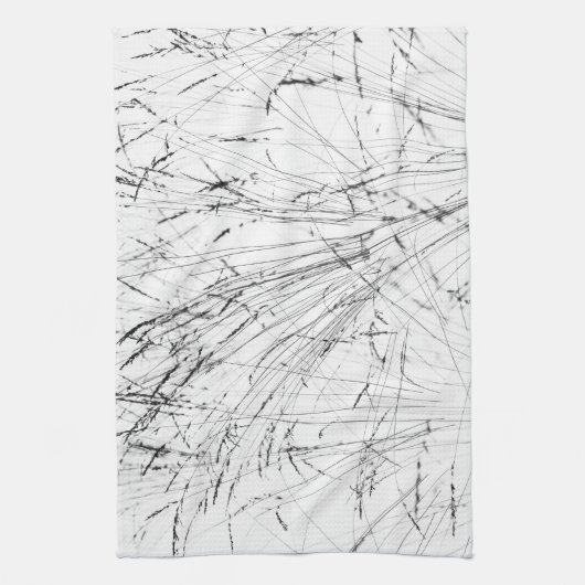 wintergras op sneeuw theedoek (Verticaal)