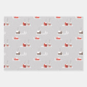 Wintergrays, polarkorrels, gecooerdineerde sneeuwv inpakpapier vel (Voorkant 2)