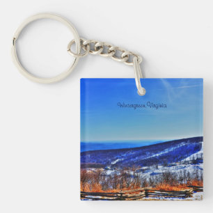 Wintergreen Virginia Mountain Ski Resort in Winter Sleutelhanger