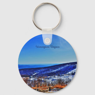 Wintergreen Virginia Mountain Ski Resort in Winter Sleutelhanger