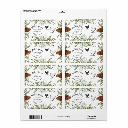 wintergrijze bijtschrift Eikartonlabel Etiket (Full Sheet)