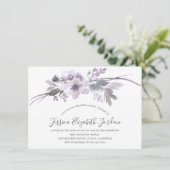 Wintergrijze bloemige waterverf bruids baby shower kaart (Staand voorkant)