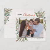 Wintergrijze kerstfotokaart feestdagenkaart (Voorkant / Achterkant)
