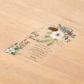 Wintergroen Acryl Baby shower Uitnodiging (Laagn)