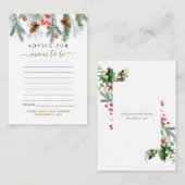 Wintergroen Advies Voor Moeder Baby Shower Informatiekaartje (Voorkant / Achterkant)