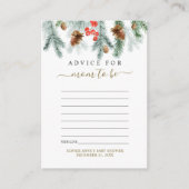 Wintergroen Advies Voor Moeder Baby Shower Informatiekaartje (Voorkant)
