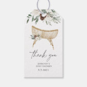 Wintergroen baby shower dank u Gift Labels Cadeaulabel (Voorkant)