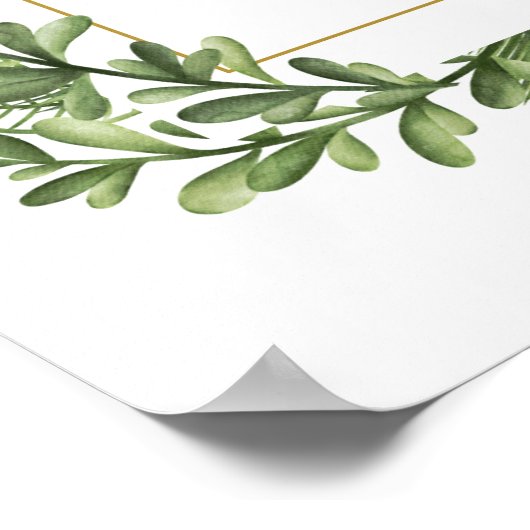 Wintergroen Baby Shower Welkomstbord Poster (Hoek)