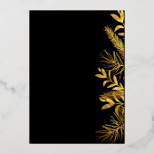 wintergroen bladgroen elegante fotovakantie folie  folie uitnodiging (Achterkant)