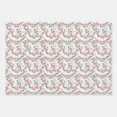 Wintergroen Blauw en Tan Patronen Kerstmis Inpakpapier Vel (Voorkant)