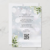 Wintergroen Bloem QR Code Trouwen Save The Date (Achterkant)