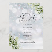 Wintergroen Bloem QR Code Trouwen Save The Date (Voorkant / Achterkant)