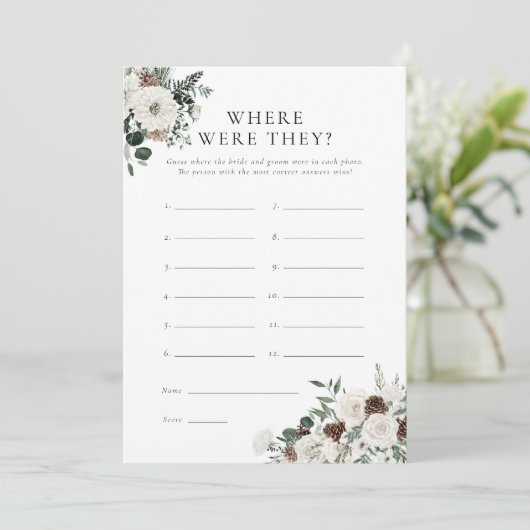 Wintergroen Bloemen Waar Waren Ze Game Kaart (Staand voorkant)