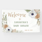 Wintergroen Bloemend Pine Baby Shower Welkom Spandoek (Horizontaal)