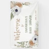 Wintergroen Bloemend Pine Baby Shower Welkom Spandoek (Verticaal)