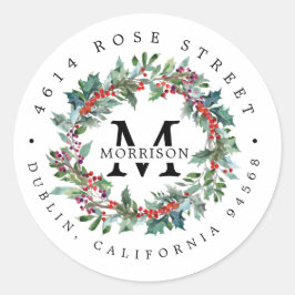 Wintergroen | Boho botanisch retouradres Ronde Sticker