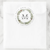 Wintergroen | Boho botanisch retouradres Ronde Sticker (Tas)