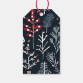 Wintergroen botanisch Vrolijk kerstfeest Cadeaulabel (Achterkant)