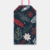 Wintergroen botanisch Vrolijk kerstfeest Cadeaulabel (Achterkant)